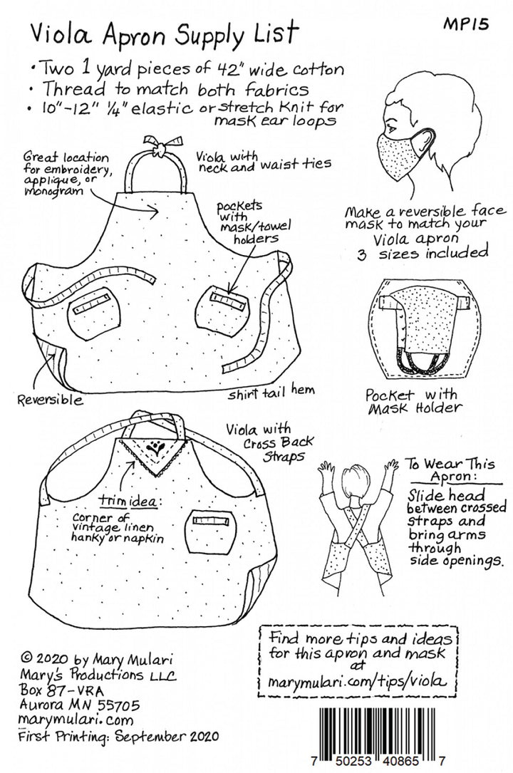 Viola Apron Pattern - MP15