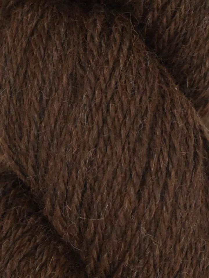 Close-up of brown yarn with a textured pattern