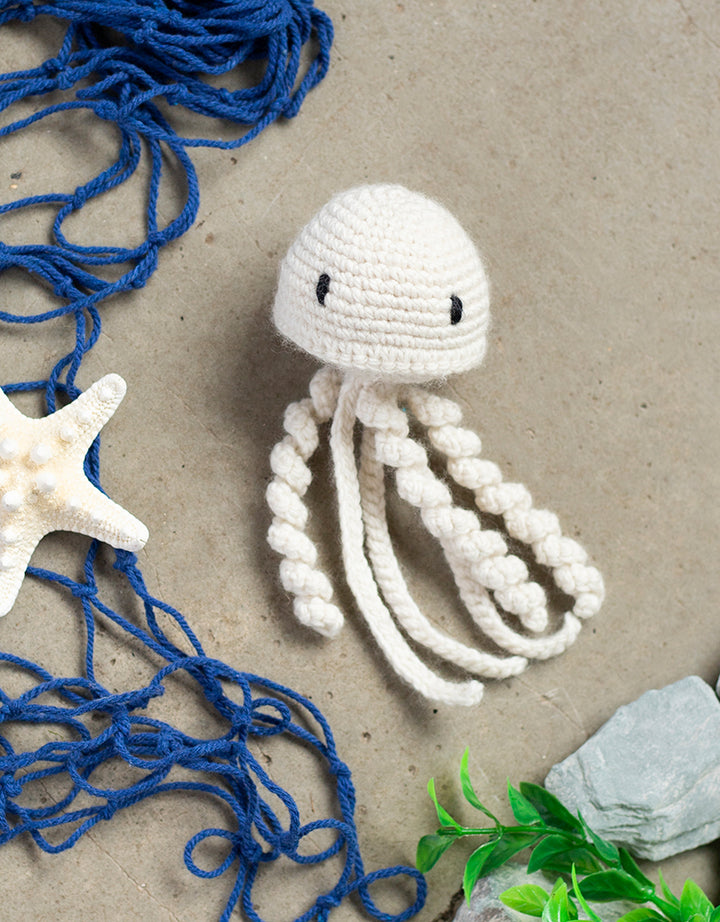 Mini Mike the Jellyfish stuffed crocheted stuffed animal 
