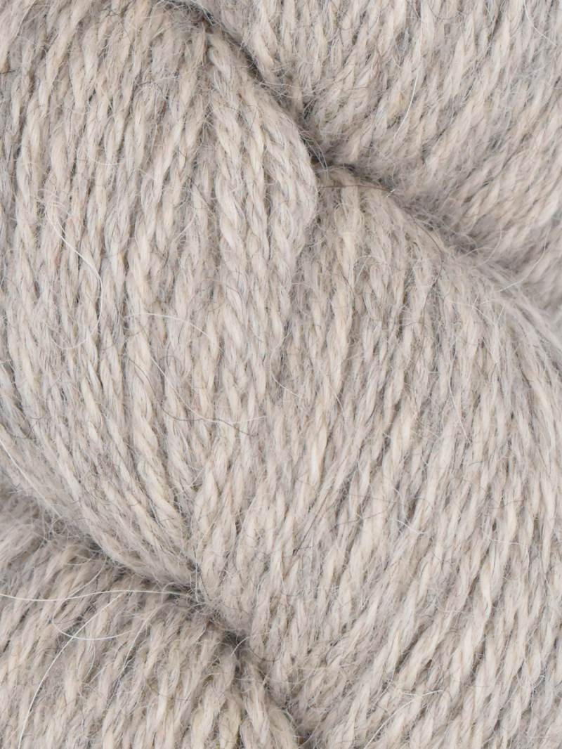 Close-up of gray yarn with visible texture