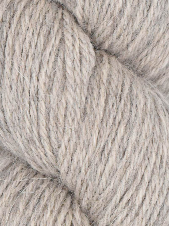 Close-up of gray yarn with visible texture