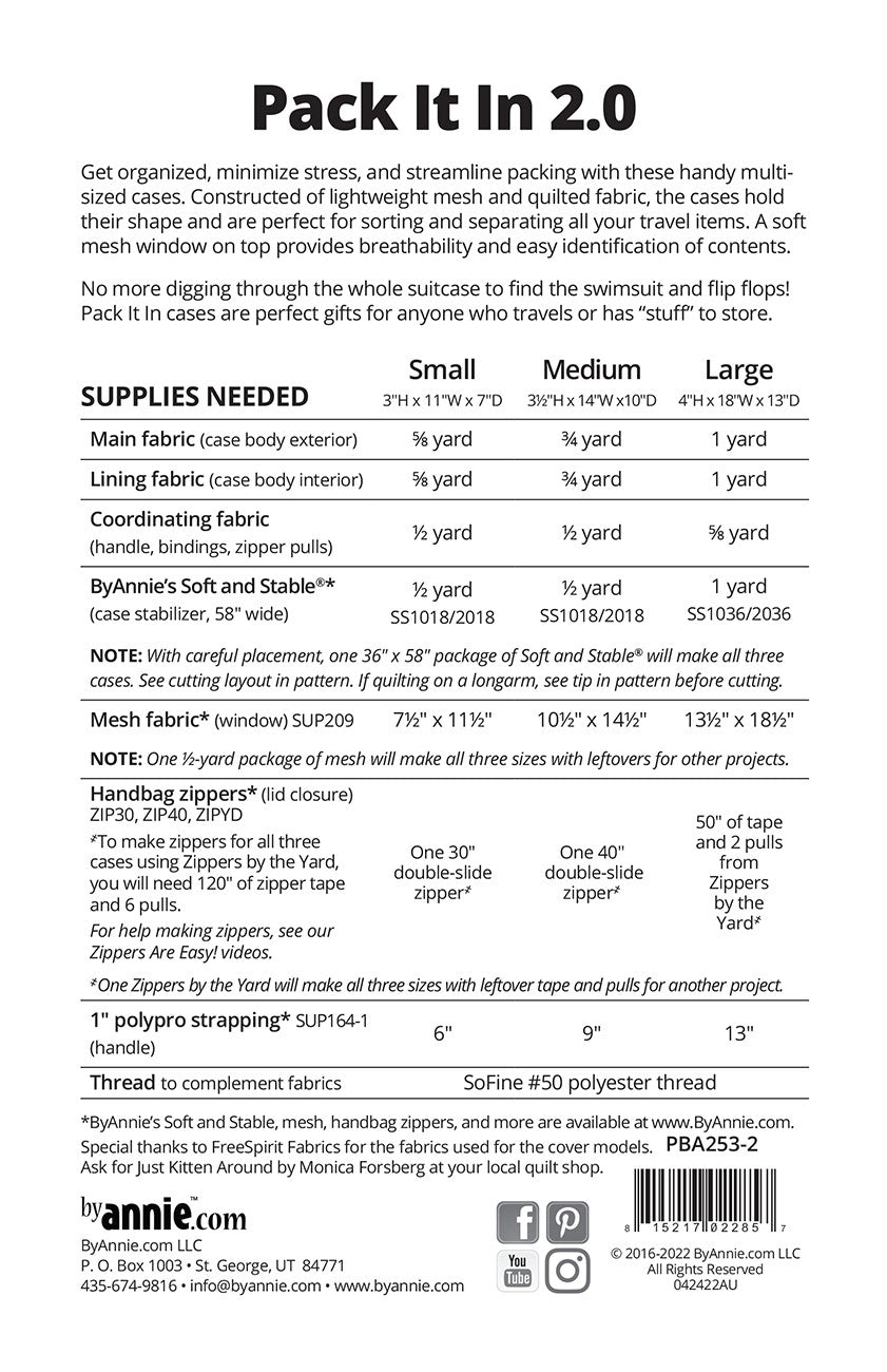 Pack It In 2.0 Pattern - PBA253-2