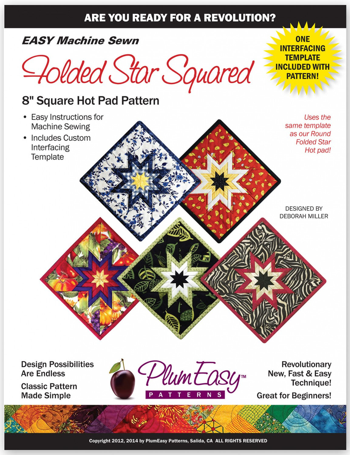Square Folded Star Hot Pad - PEP102 - PlumEasy Patterns