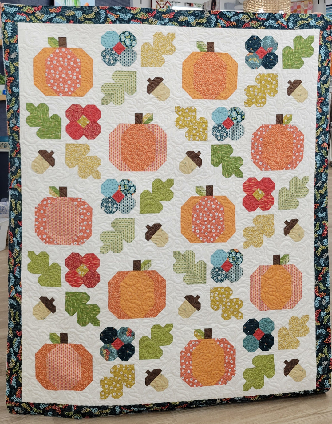 Under the Oaks Quilt Kit featuring Flower Box by Renee Nanneman