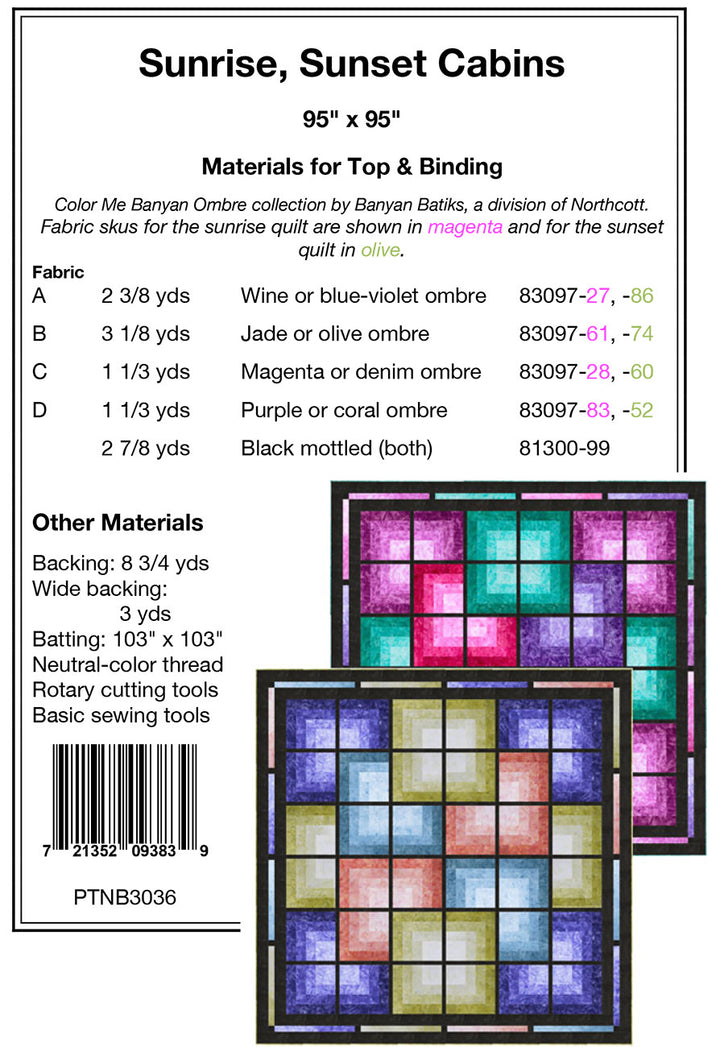 Sunrise Sunset Cabin Pattern - PTNB3036