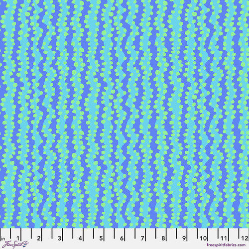 Blue wavy lines with green dots