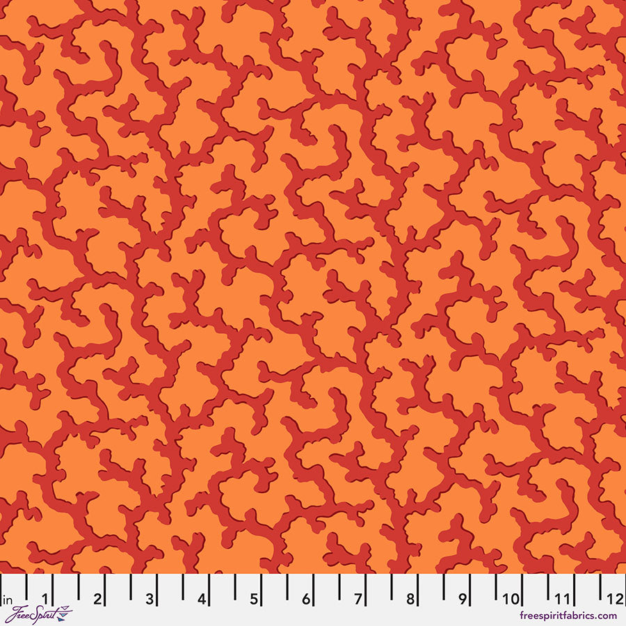 Orange and red blender fabric