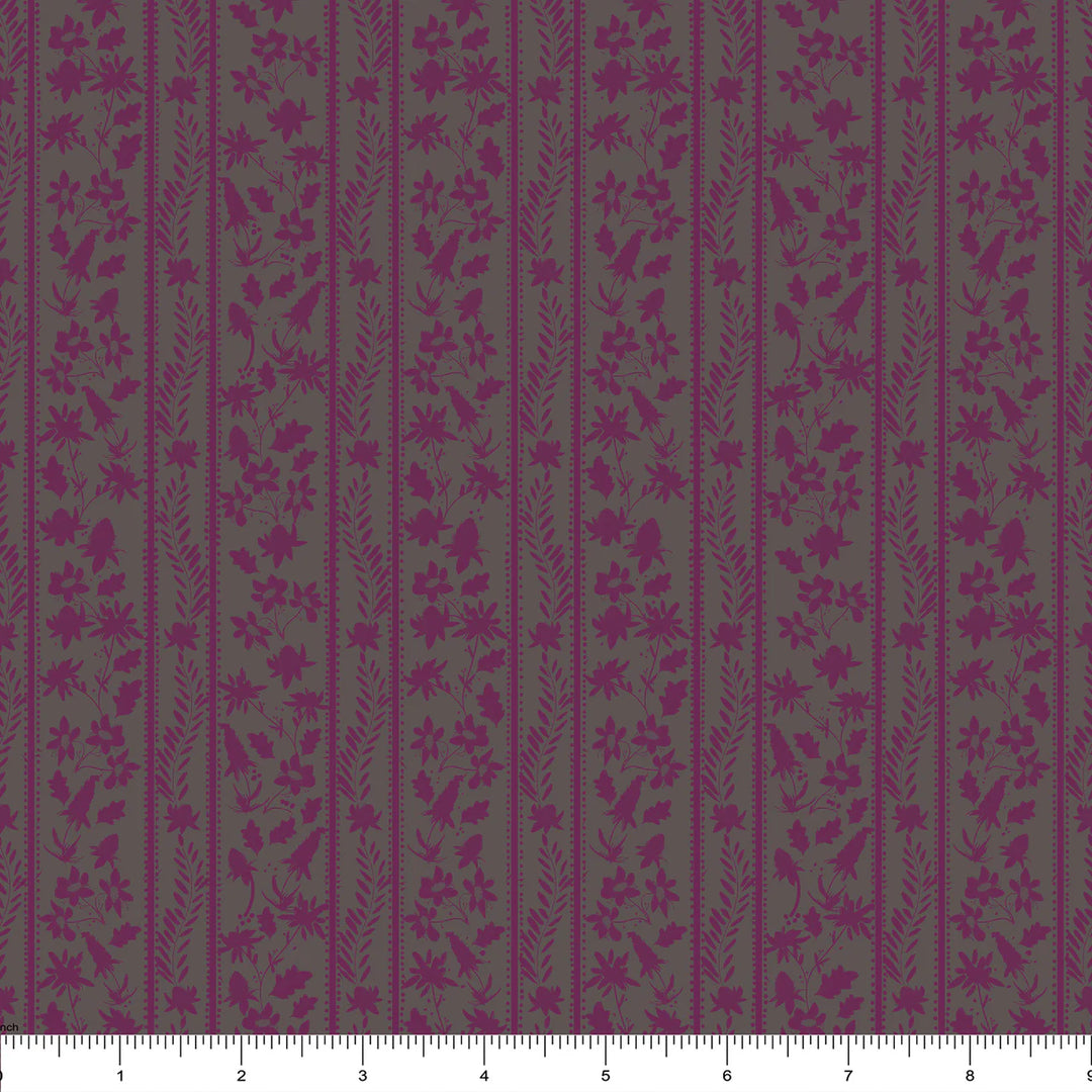 Stripe floral design in plum