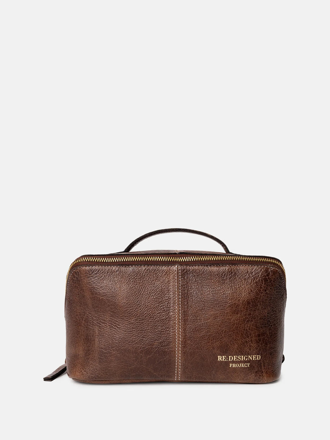 Dark brown leather project bag
