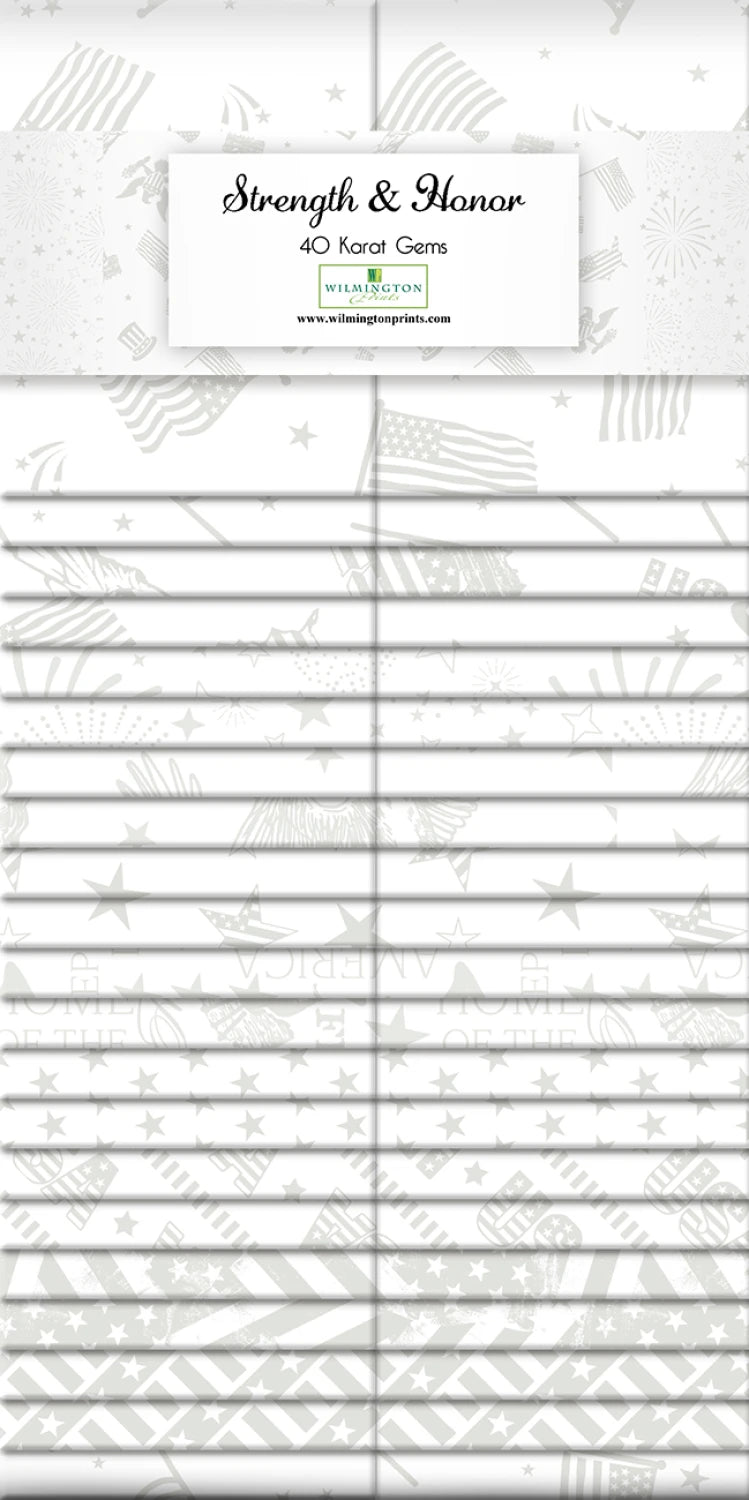 2.5" strip fabric pack with 'Strength & Honor' branding