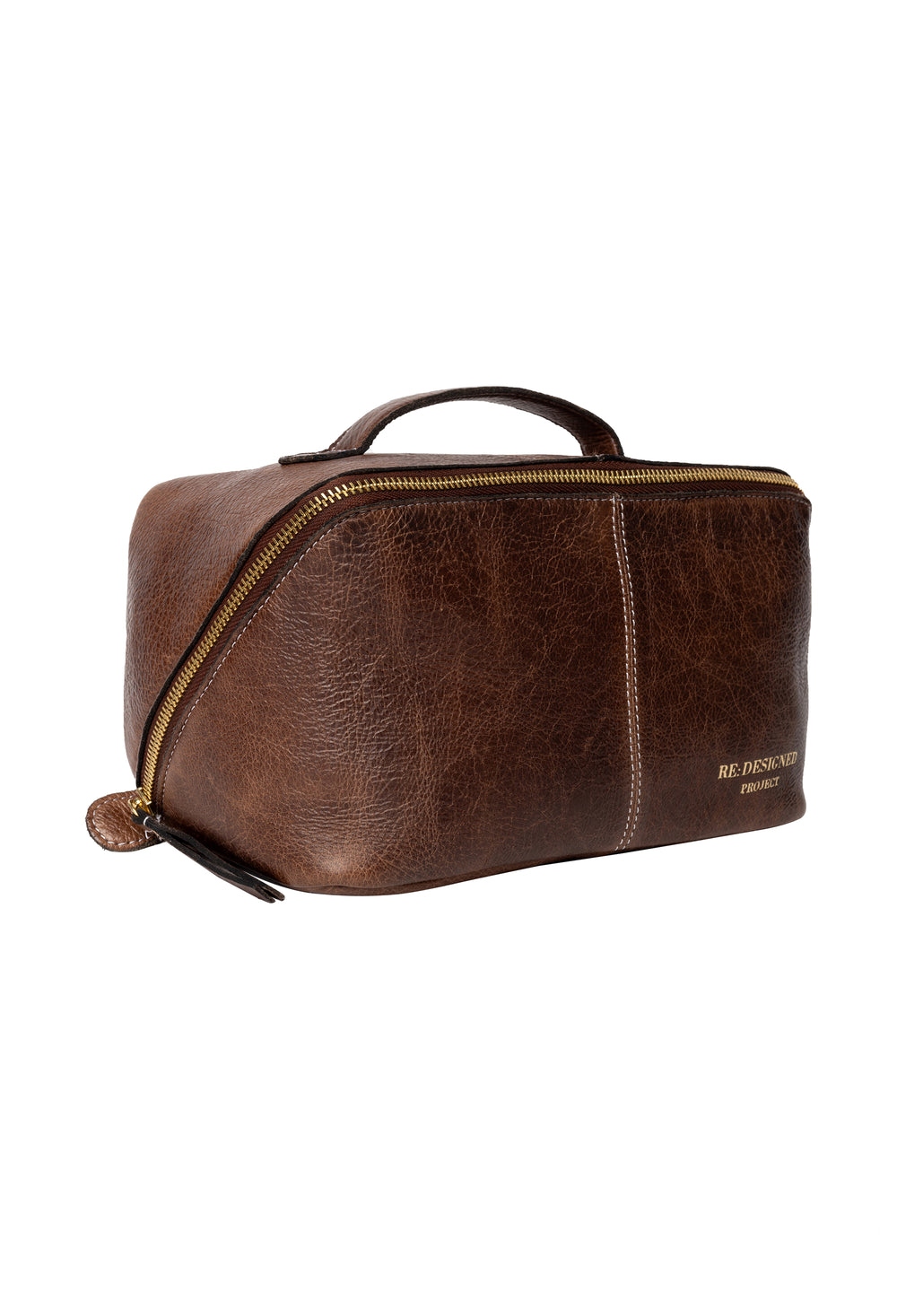 Dark brown leather project bag