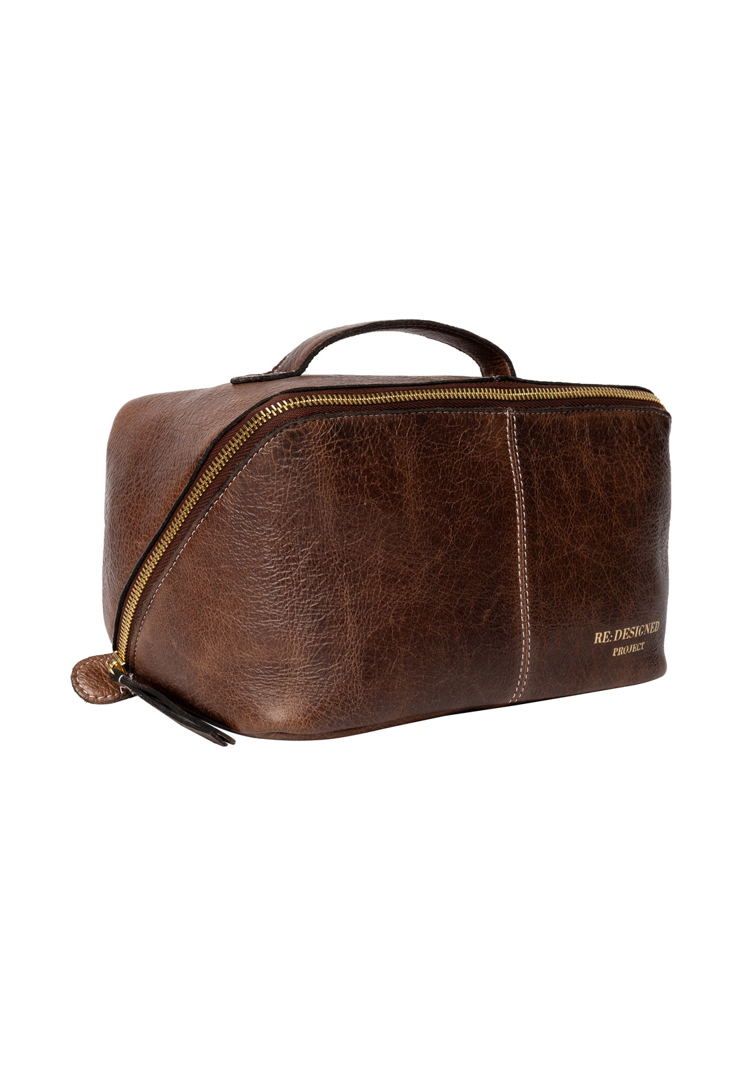Dark brown leather project bag