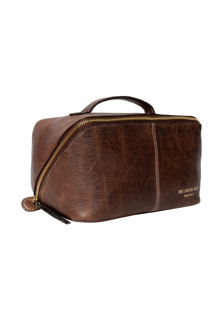 Dark brown leather project bag