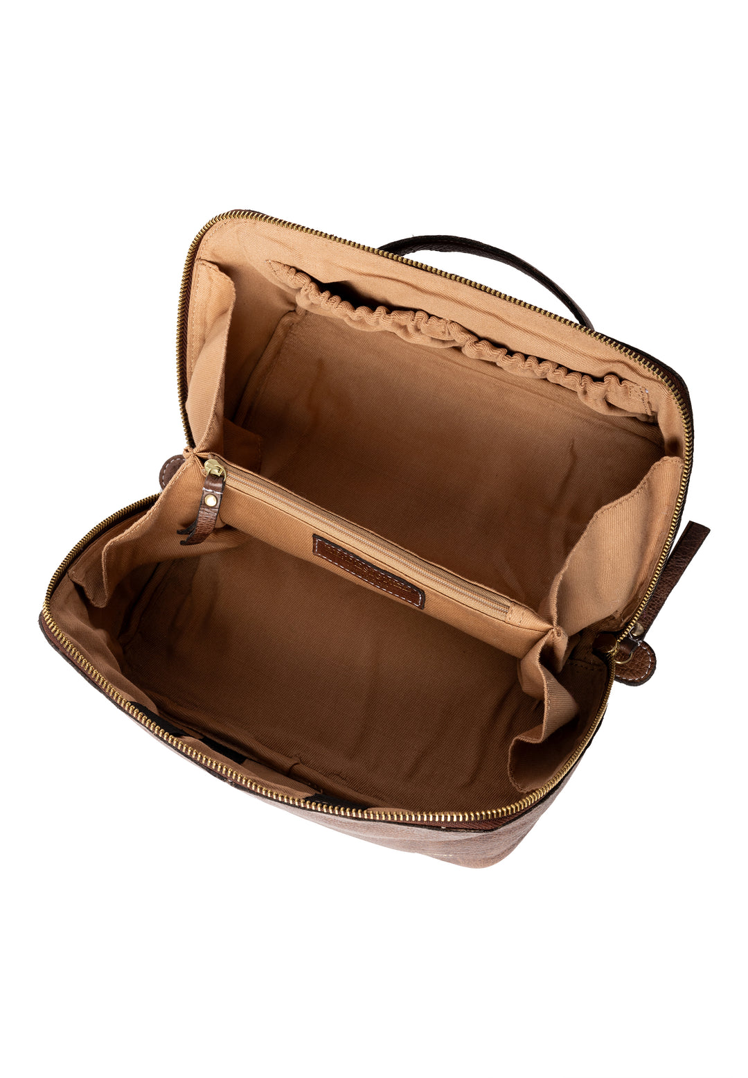 The inside of the brown project bag