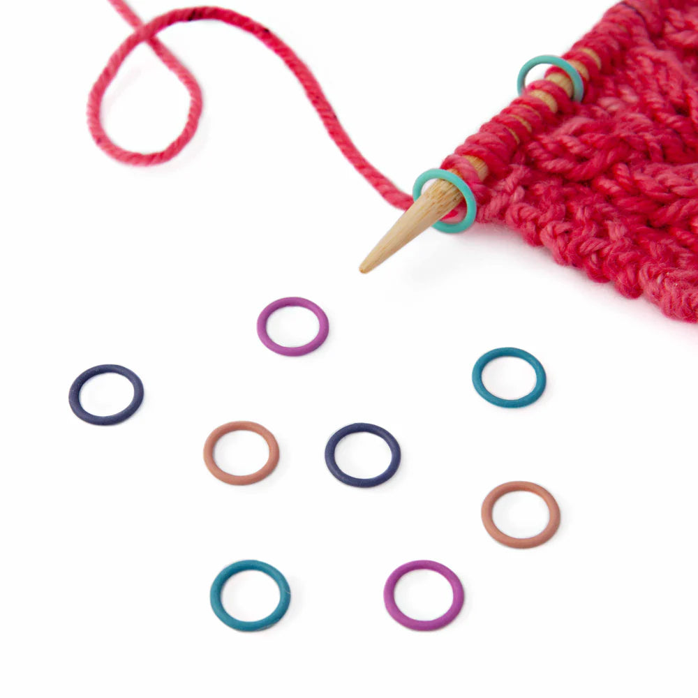 Simple Ring Stitch Markers - Rainbow - Large