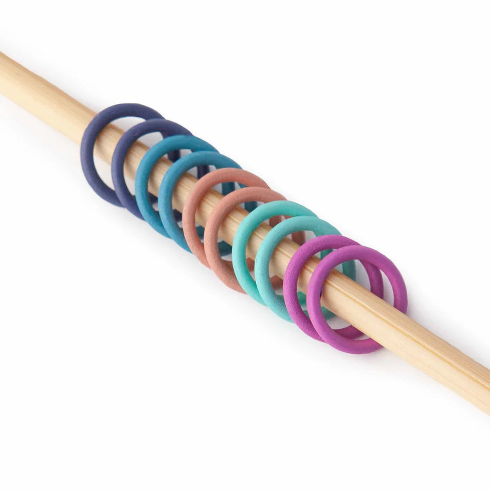 Simple Ring Stitch Markers - Rainbow - Large