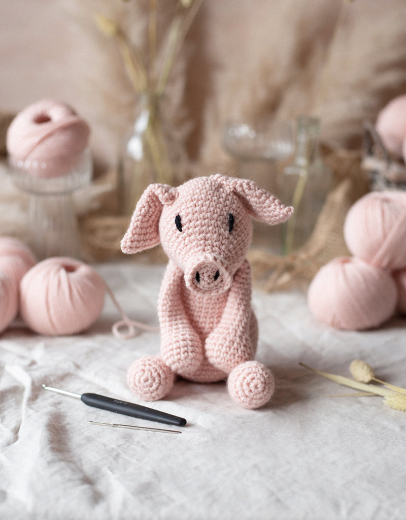 Adorable Richard the crocheted pink pig