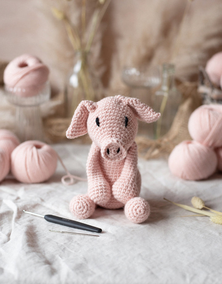 Adorable Richard the crocheted pink pig