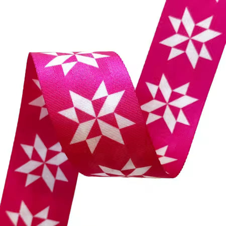 Pink Sawtooth Stars Webbing 2" - SASSWEB-11