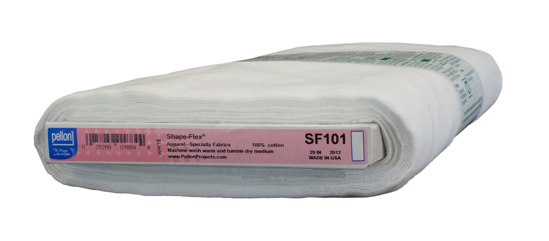 Roll of specialty fabric with a label on a white background
