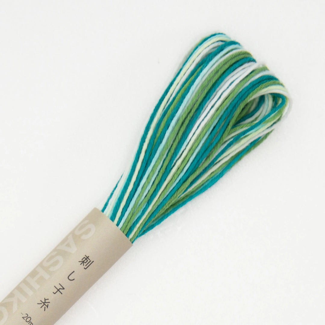 Olympus Sashiko Thread 22yd - Variegated Green - ST-20VP-51