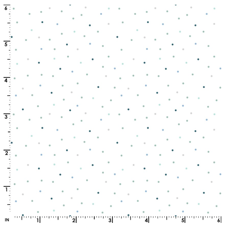 Vintage Flora Tiny Dots White/Blue - MAS8210-WBZ