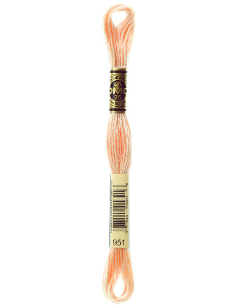 light pink embroidery floss with label on a white background