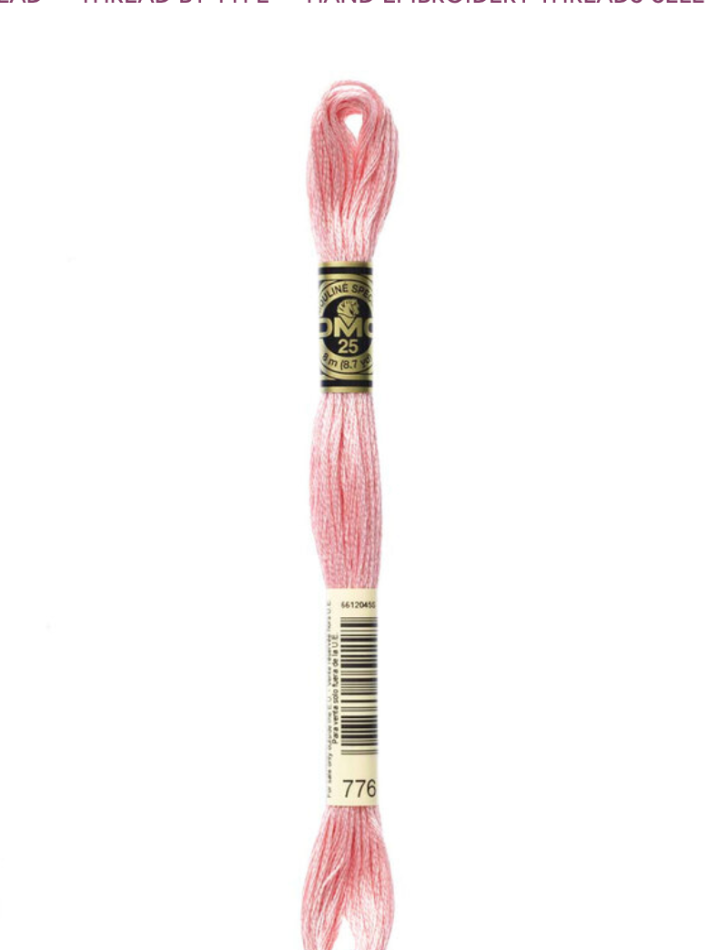 pink skein of embroidery floss