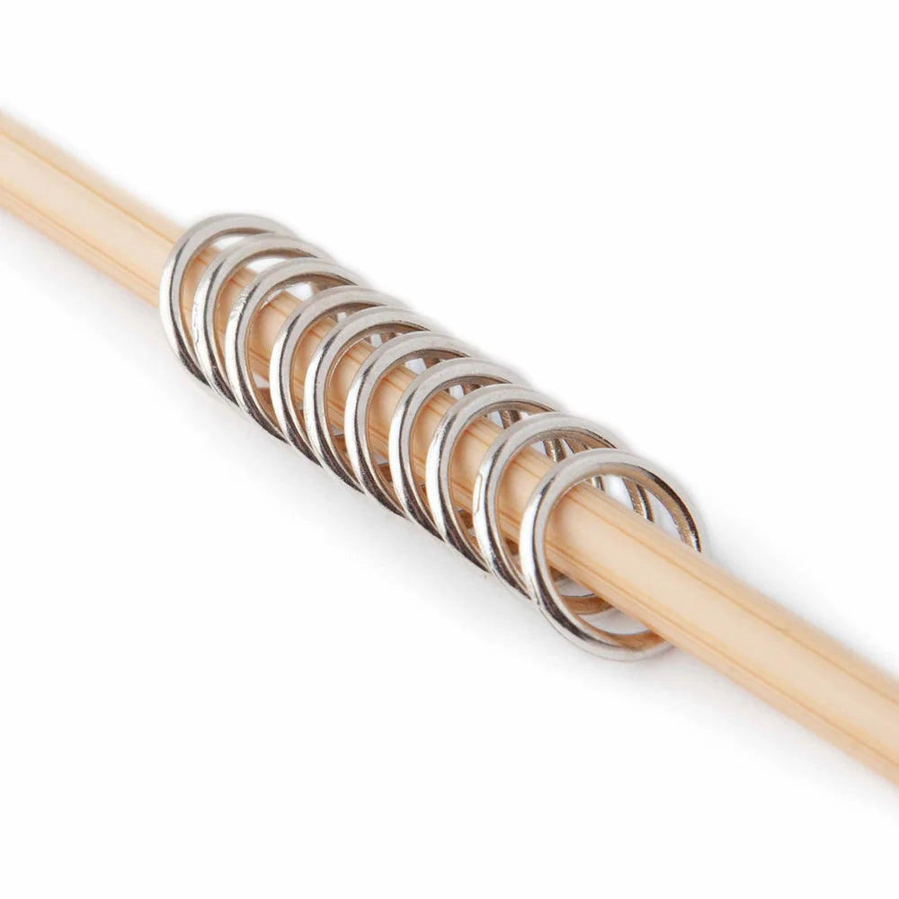 Simple Silver Ring Stitch Markers - Medium