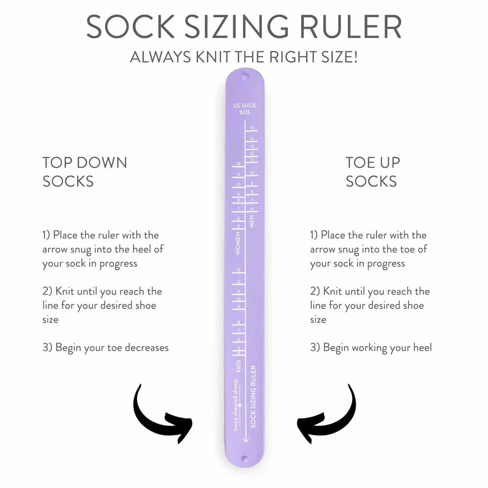 Sock Ruler - Sizing Bracelet Ruler - Sea Glass