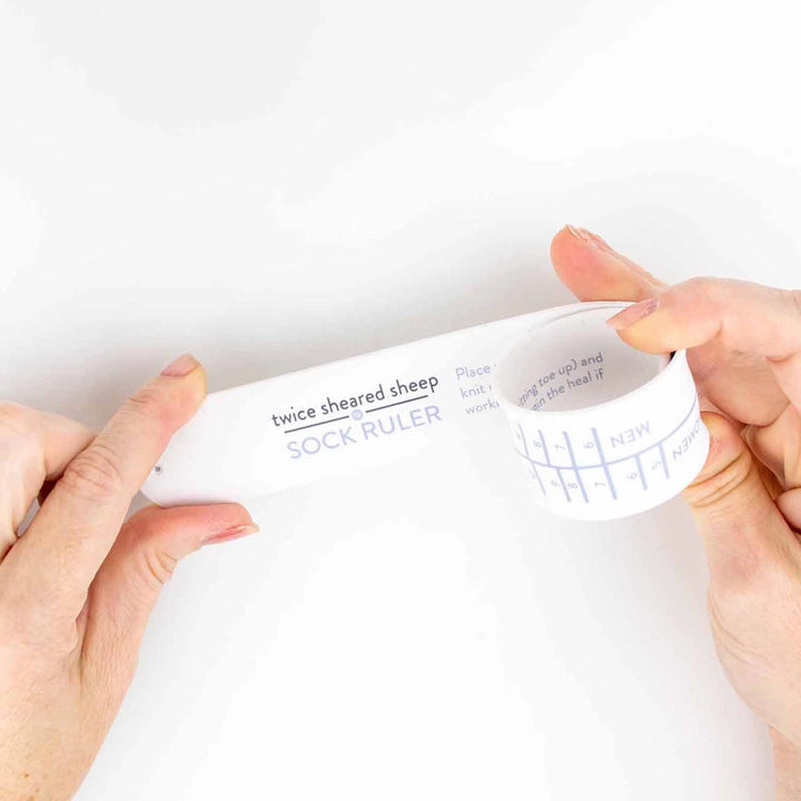 Sock Ruler - Sizing Bracelet Ruler - White