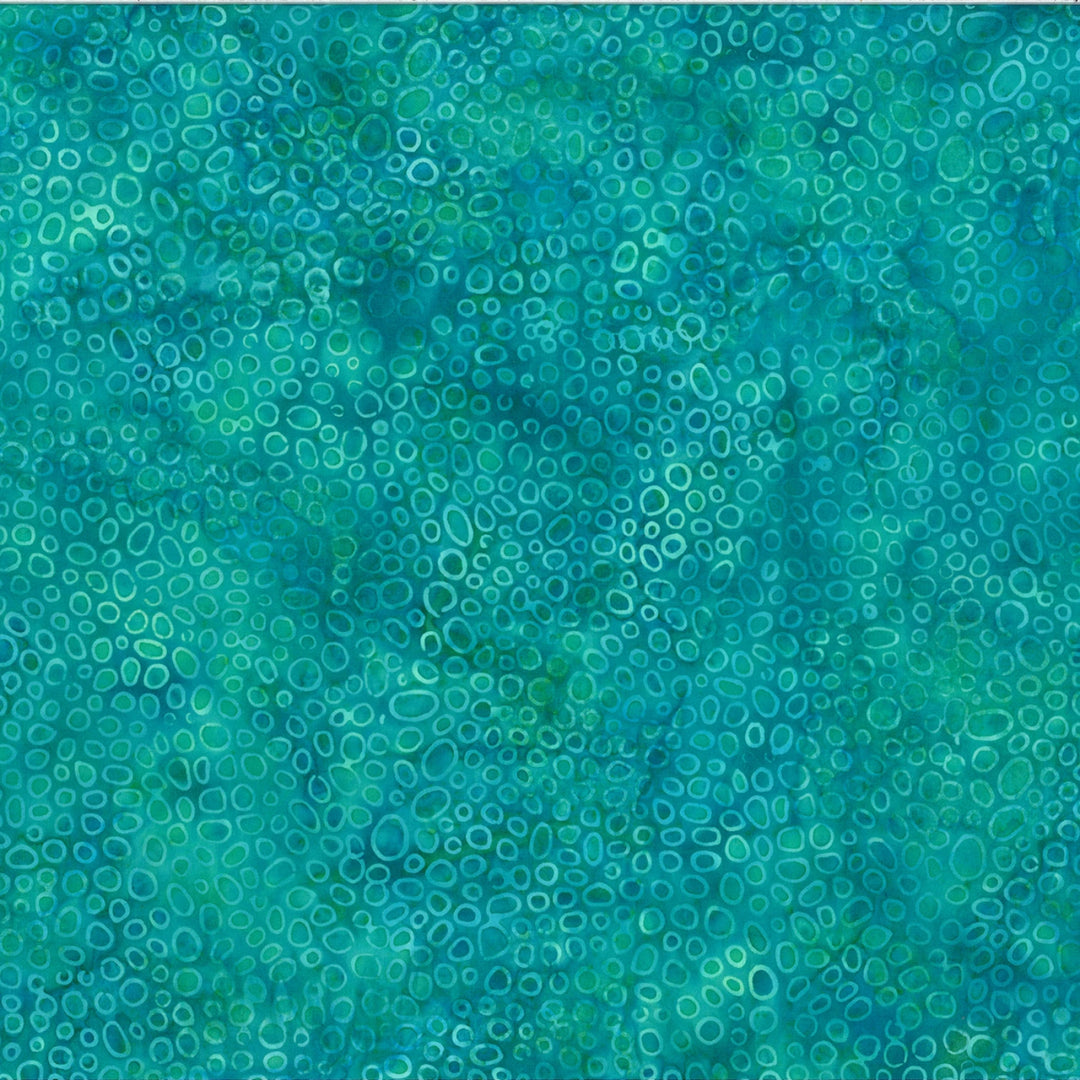 Patterned fabric with a blue and green color scheme