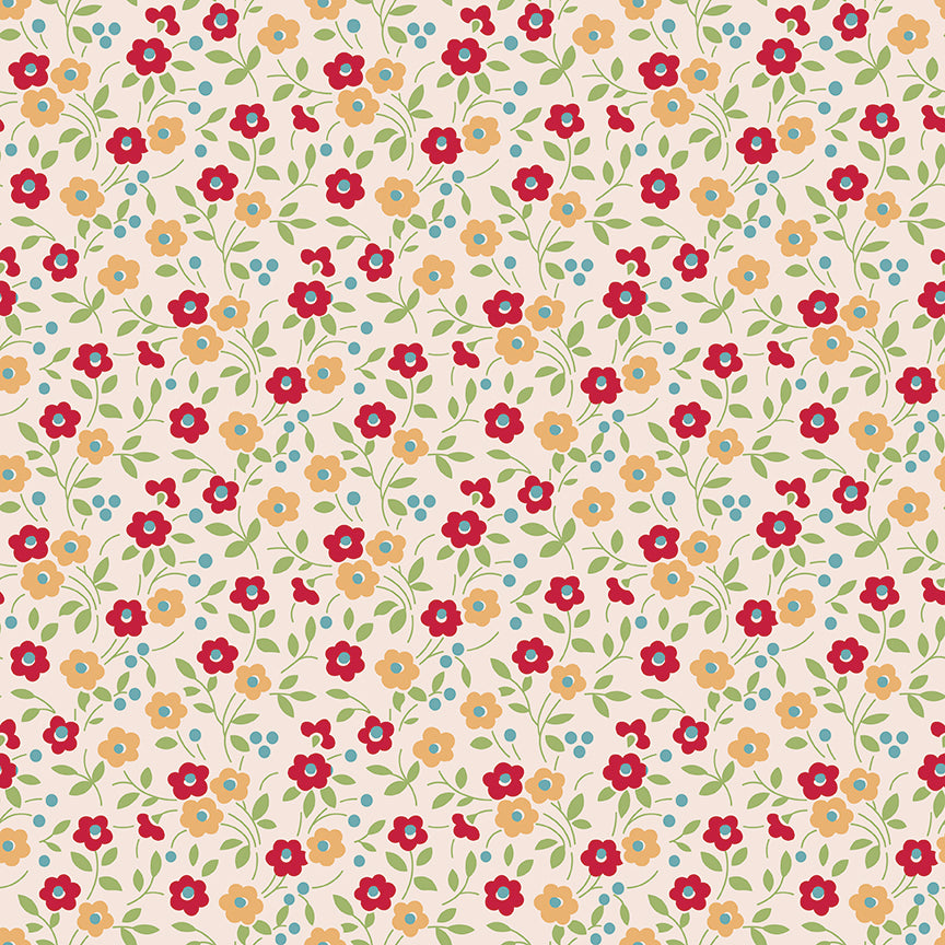 This print features sprigs of flowers and berries. It's 107"/108" wide to accommodate most quilt backs.