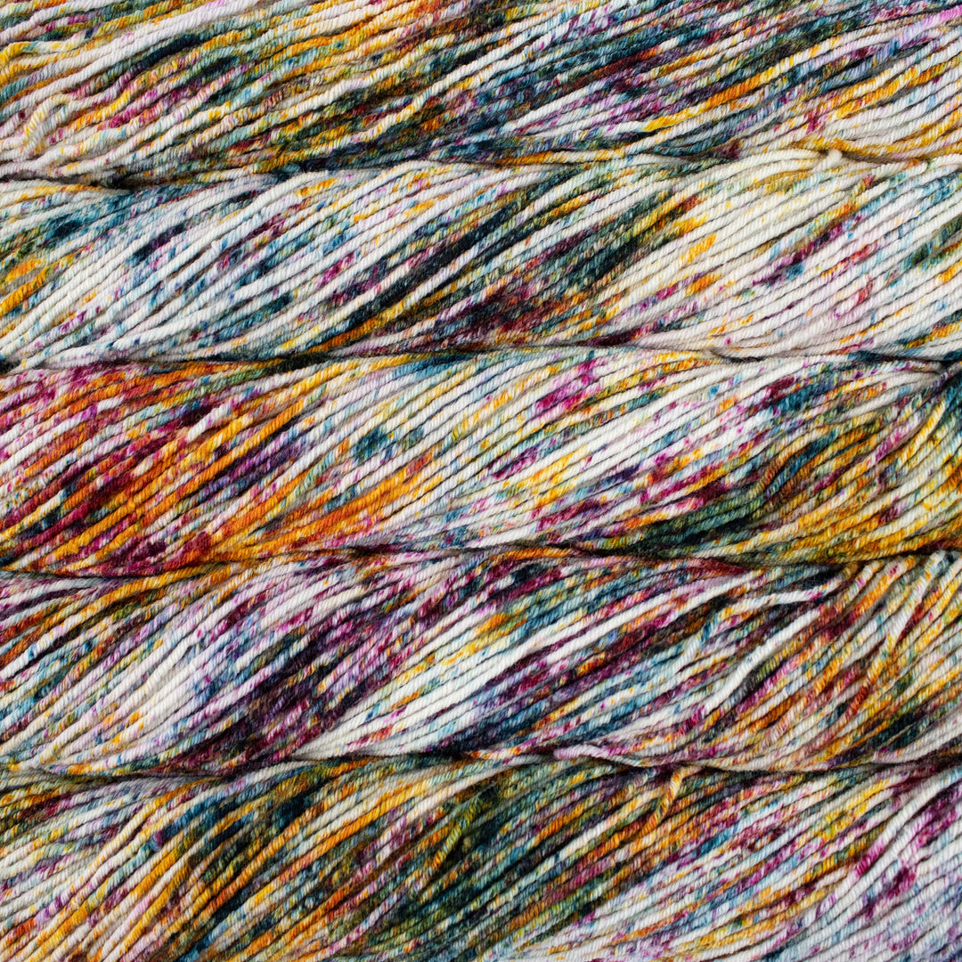Close-up of multicolored yarn strands