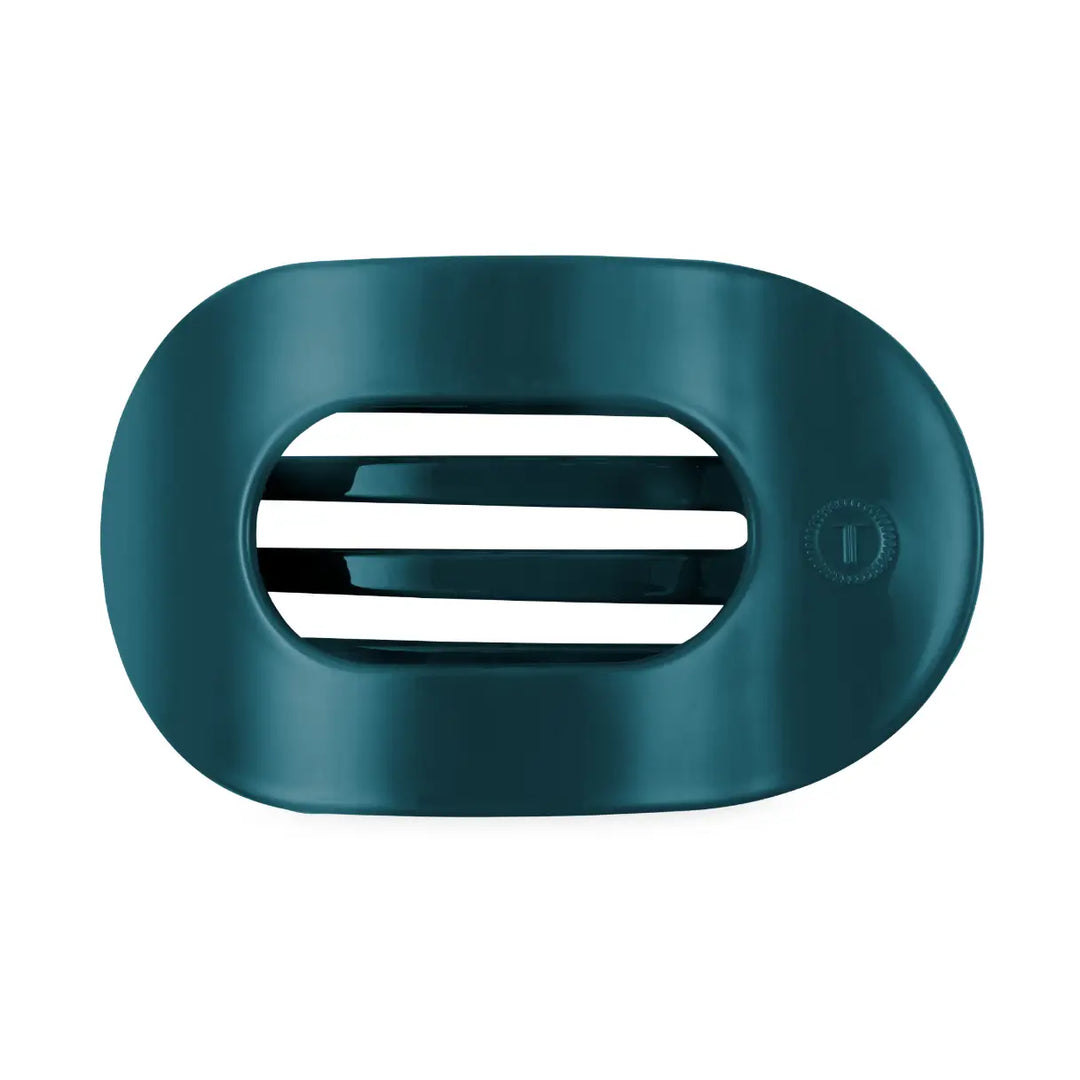 Flat Round Hair Clip - Teal With it - Small