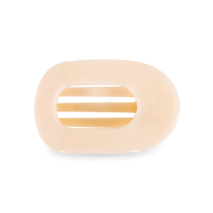 Almond Beige Small Flat Round Clip - Teleties