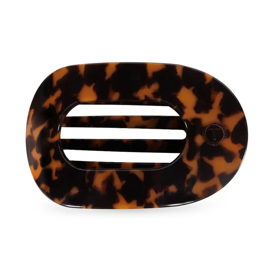 Flat Round Hair Clip - Tortoise - Tiny