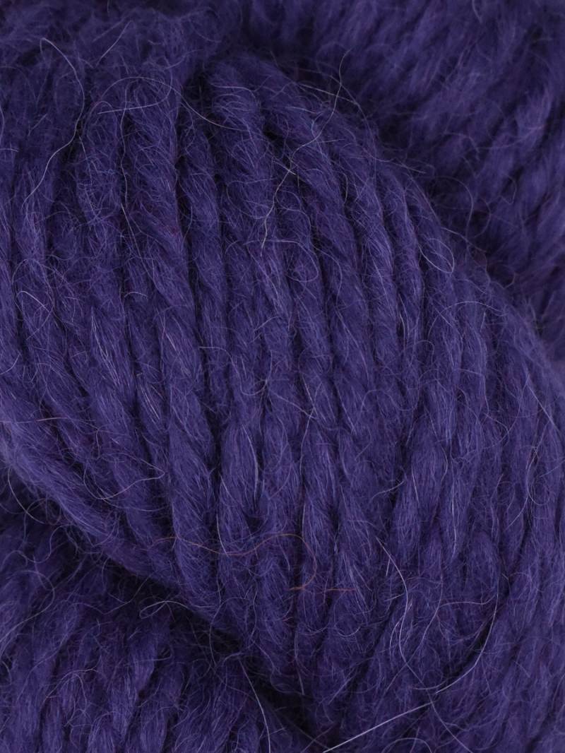Close-up of dark purple yarn with visible texture