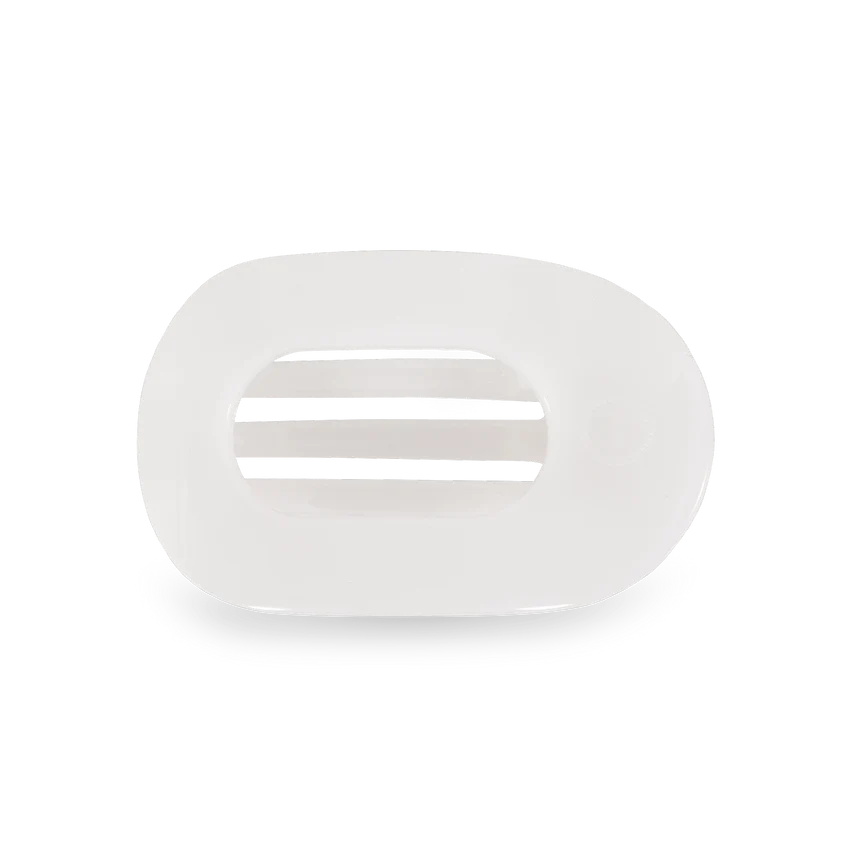 Coconut White Small Flat Round Clip - Teleties