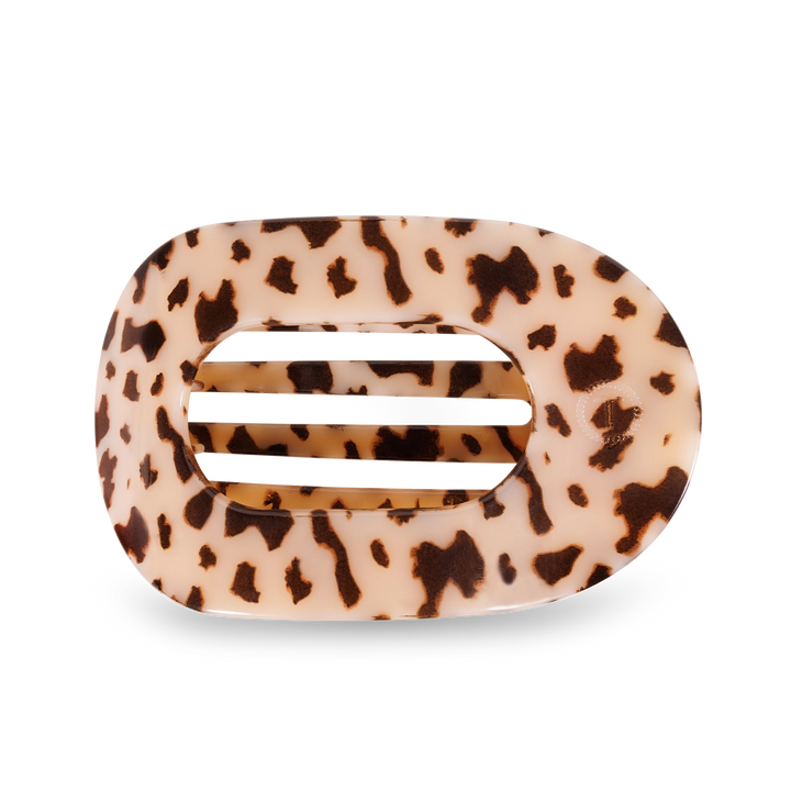 Round Flat Hair Clip Blonde Tortoise - Large