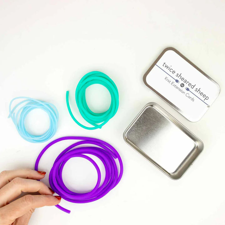 Knit Extension Cords - Stitch Holder Cords w/ Tin
