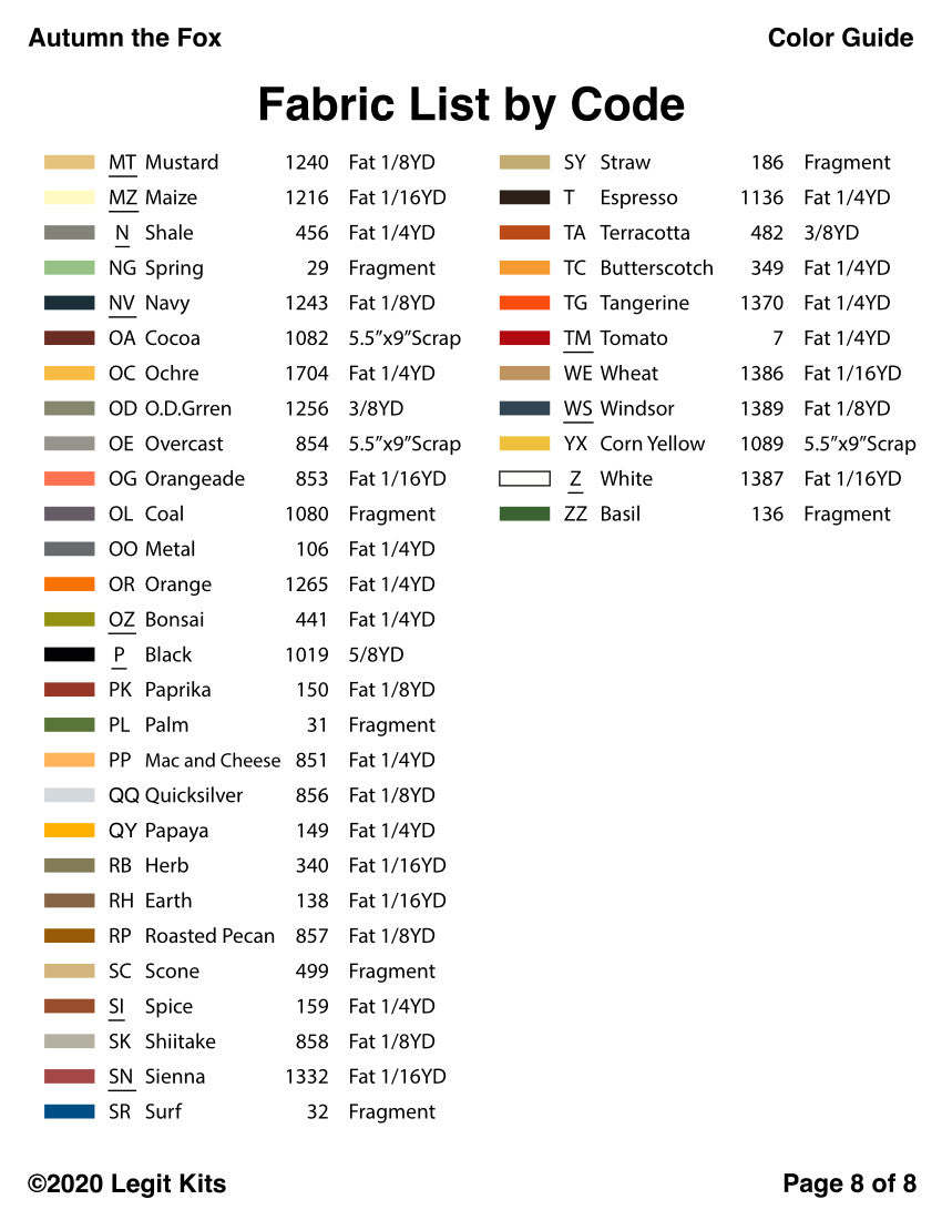 Autumn the Fox Quilt Kit