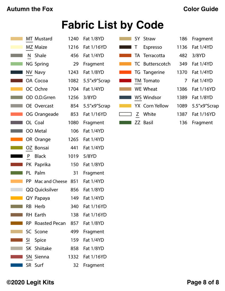 Autumn the Fox Quilt Kit