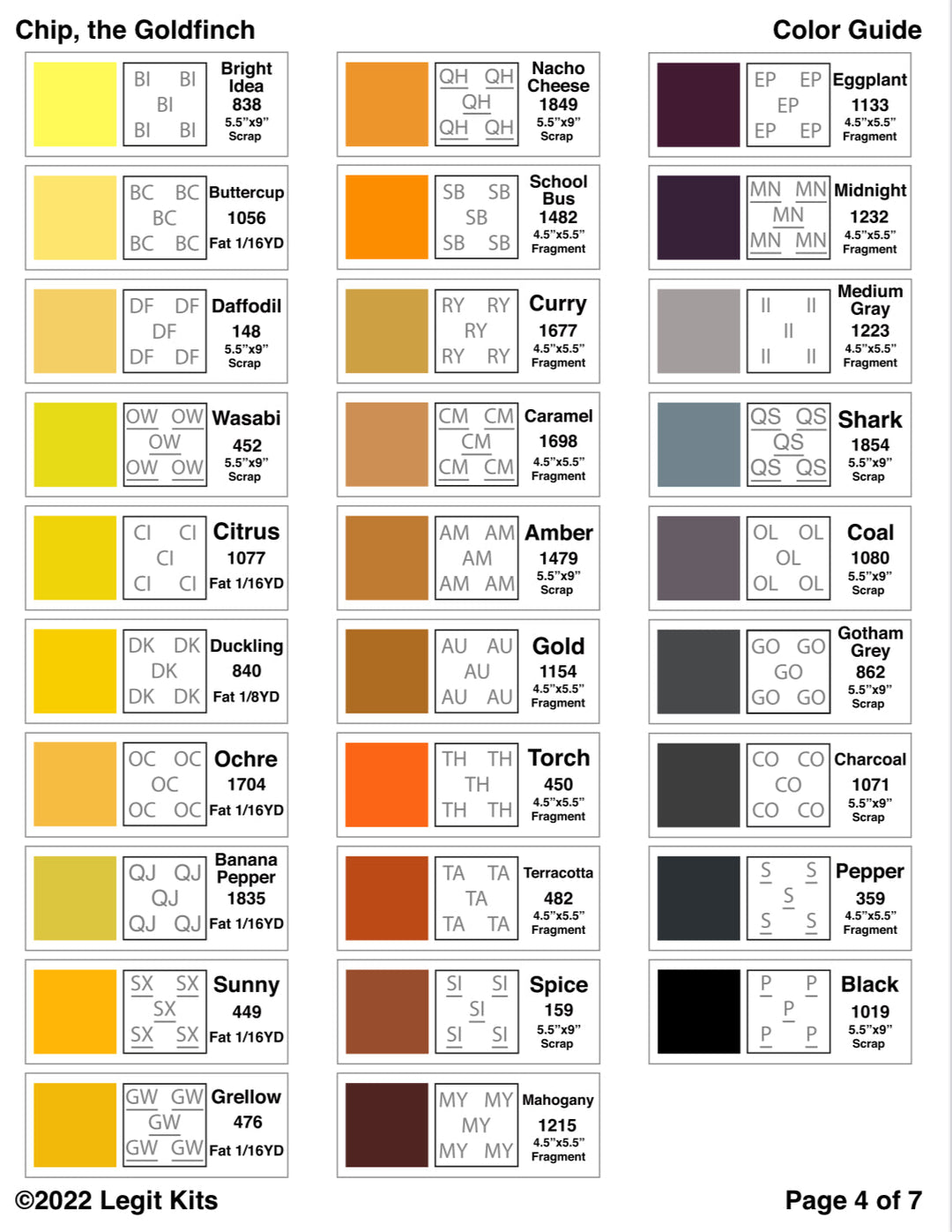 Chip the Goldfinch Quilt Kit