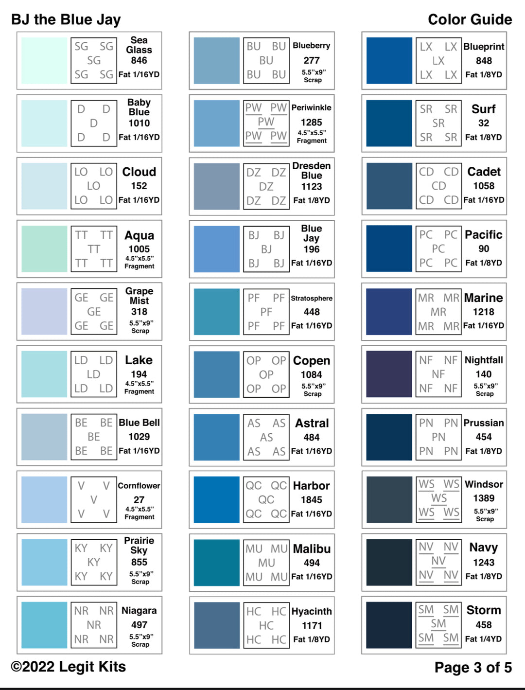 BJ the Blue Jay Pattern