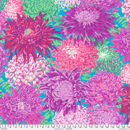 Backing Fabric - Kaffe Quilt Backs - Japanese - Chrysanthemum/Magenta - QBPJ003.Magenta