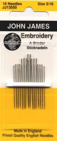 John James Embroidery / Crewel Needles Assorted Sizes 5/10 - JJ135-5-10