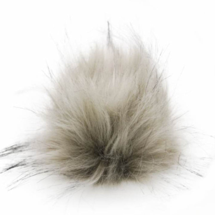 Grey faux pom ball