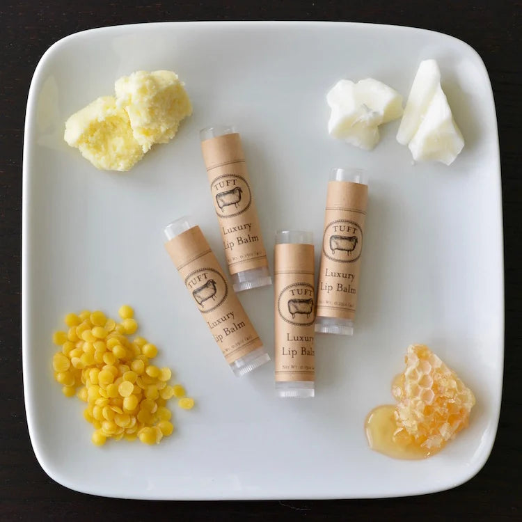 attractive tray of handcrafted lip balm