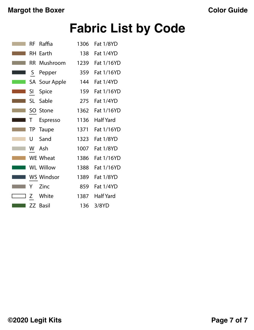 Margot the Boxer Quilt Kit